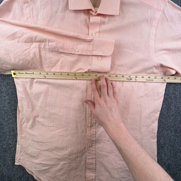 Polo Ralph Lauren Long Sleeve Classic Fit 16 34/35 Orange Check Button Up Shirt - Picture 4 of 10